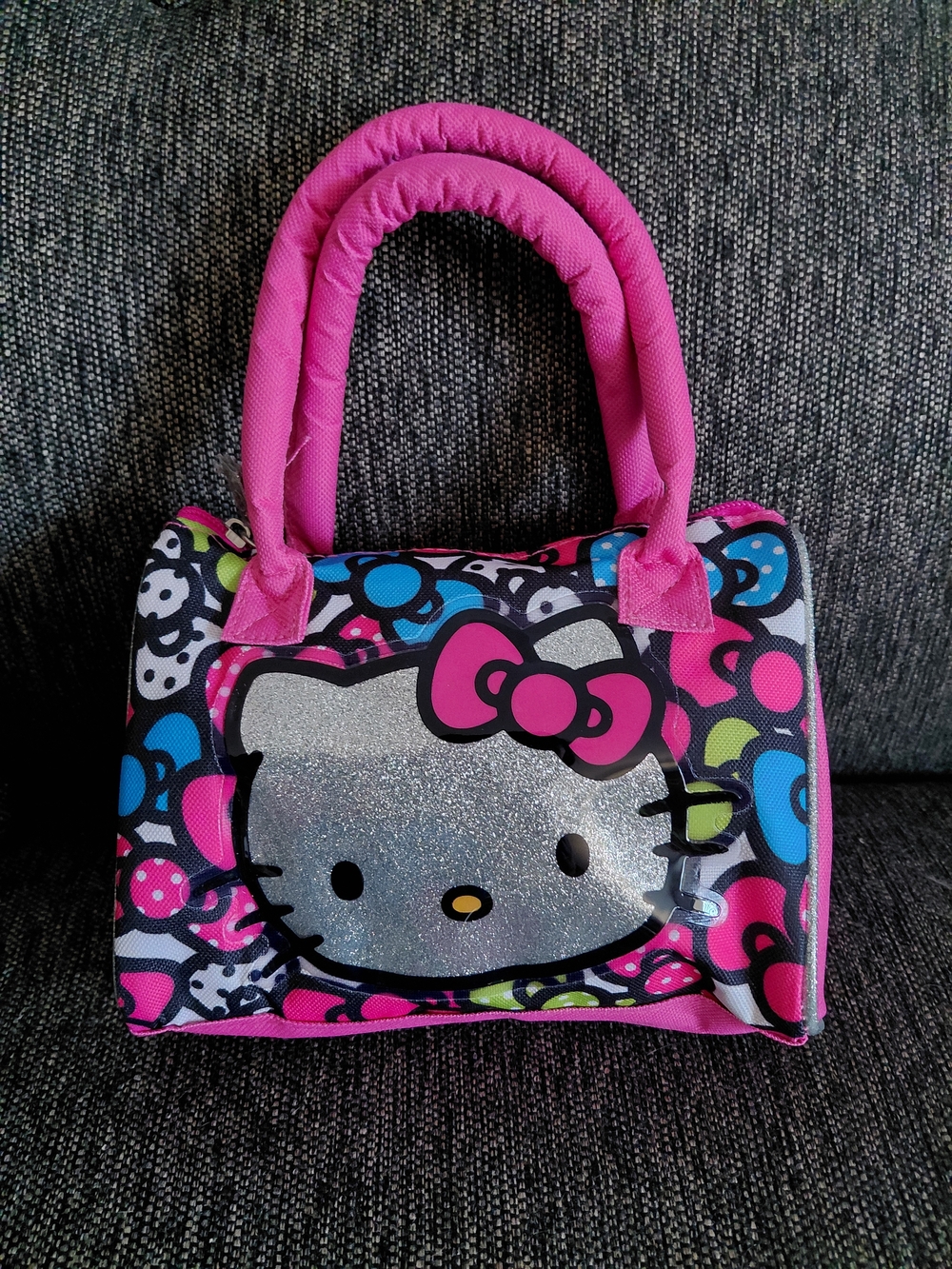 Sanrio Hello Kitty Glitter Front Pink Multi-Color Satchel